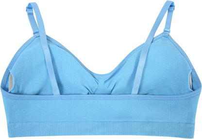 HIVOF Girls Comfortable Camisole Bra with Adjustable Thin Straps - 5 Packs