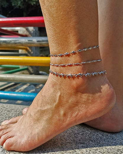 Hoduar Stainless Steel Anklet for Women, Non-Fading Dainty Heart Ankle Bracelets Foot Chain Jewelry for Women Apparel & Accessories > Jewelry > Anklets hoduar   