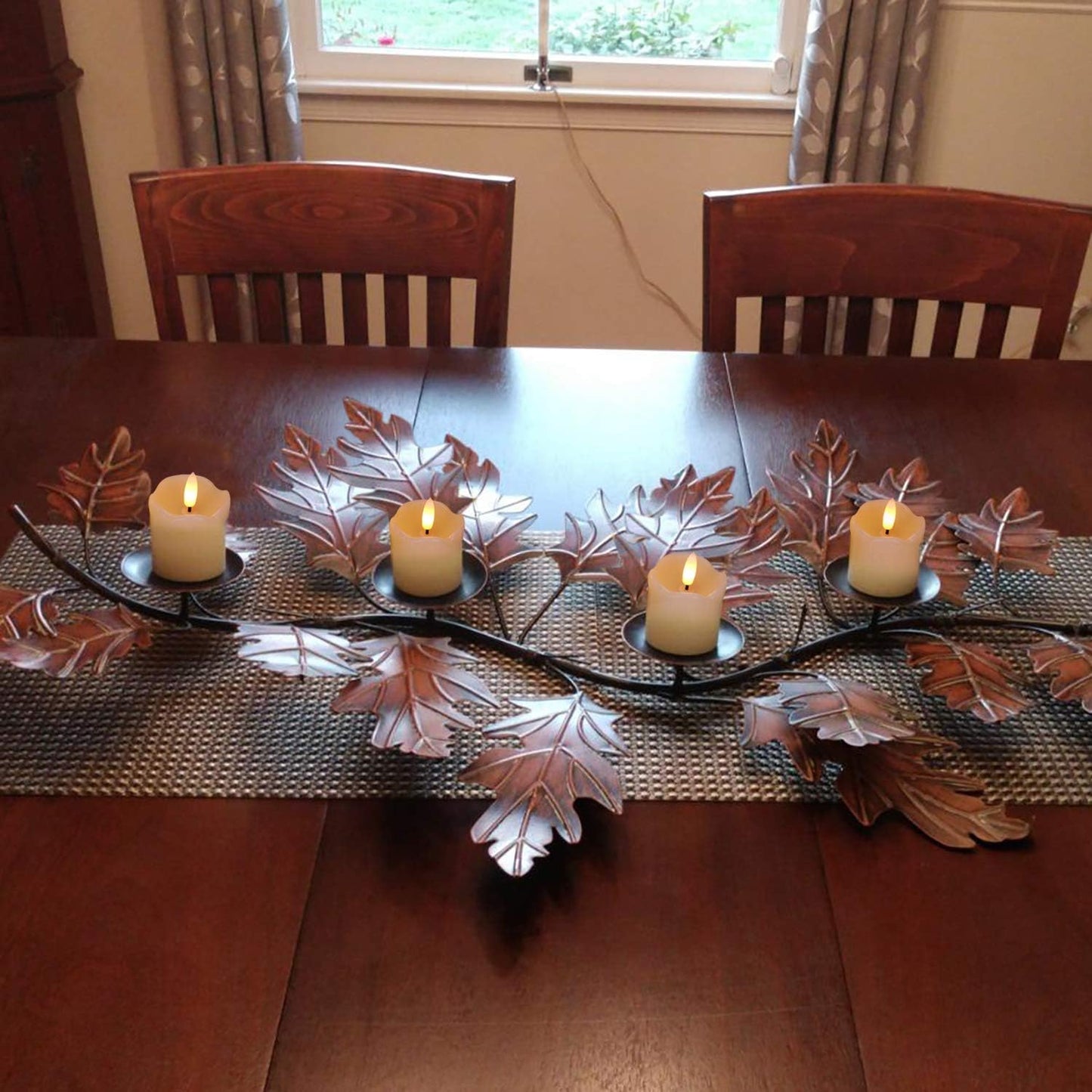 Homemory Flameless Votive Candles with Timer, 2" X 2" Real Wax, 400+Hour Realistic Black Wick Battery Operated Candles, Set of 6 for Wedding, Party and Holiday Decoration (Battery Included)