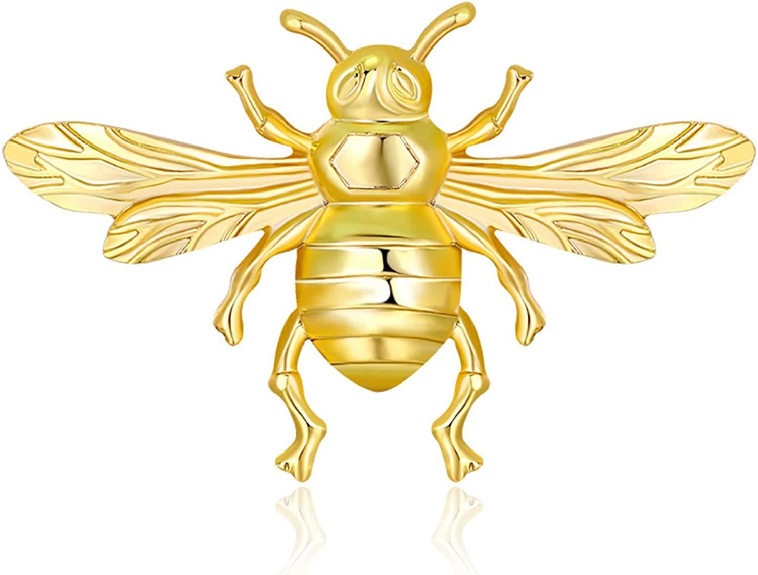 Honey Bee Brooch Lapel Pins for Women 24K Gold Bee Pins Fashion Gift for Birthday Dating Party Anniversary