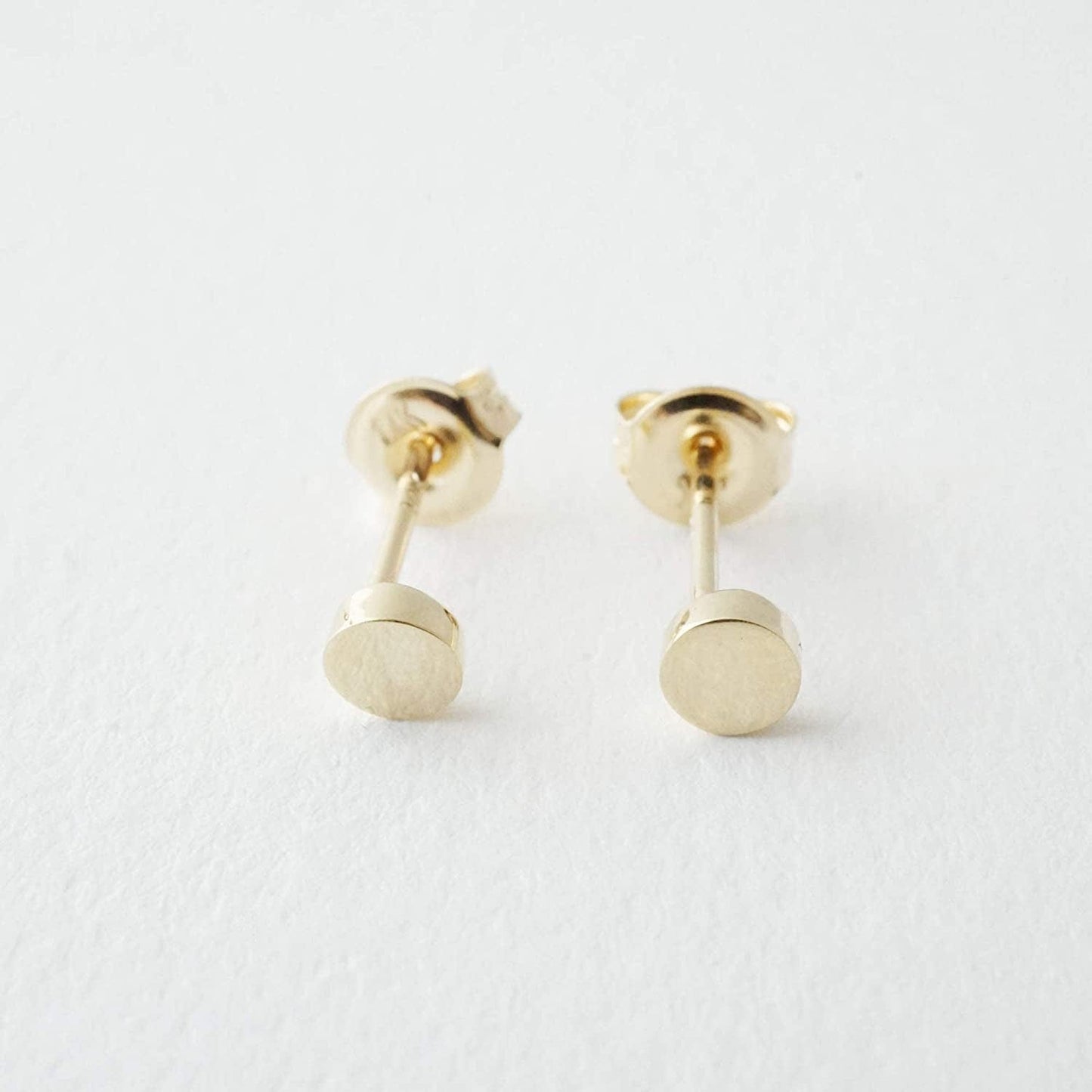 HONEYCAT Circle Stud Earrings in Solid 14K Gold or Rose Gold, 3.5Mm | Minimalist, Delicate Jewelry
