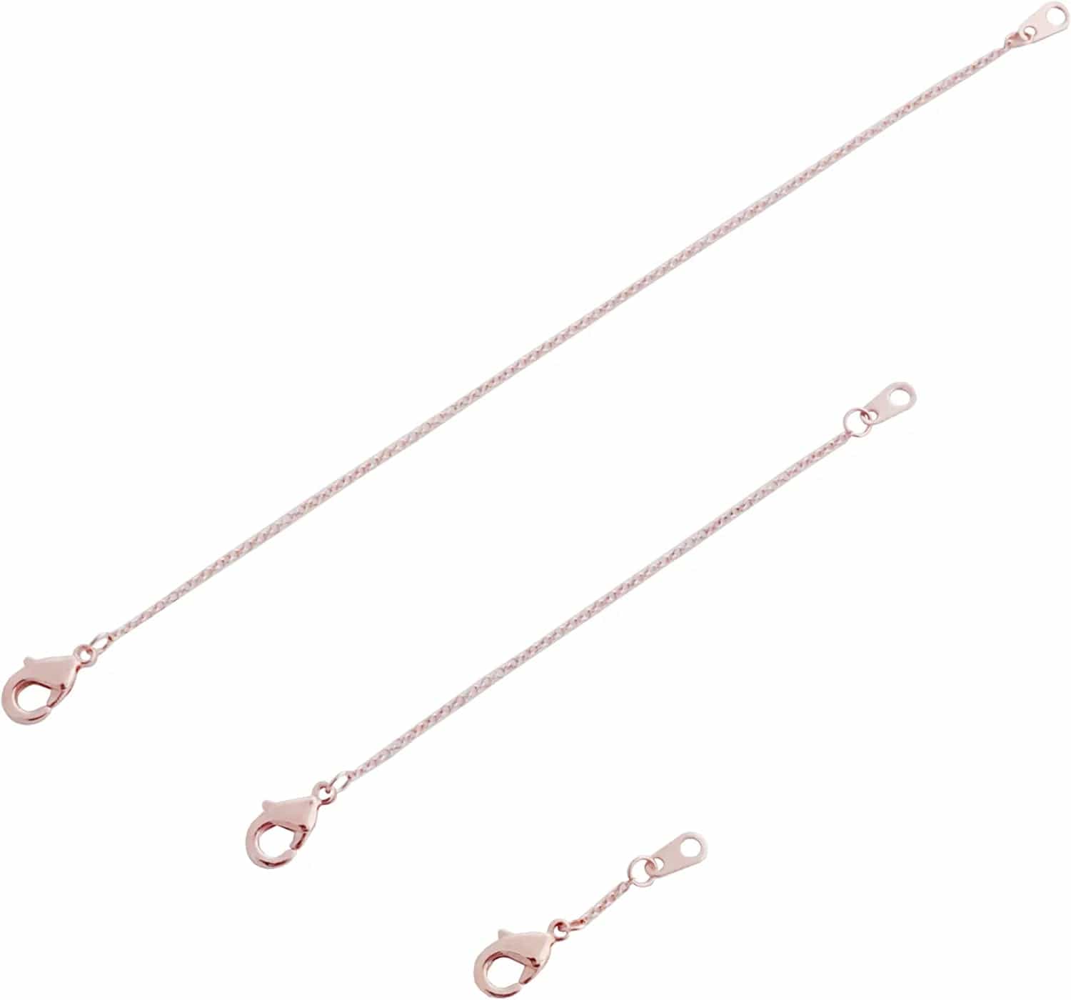 HONEYCAT Delicate Necklace Extender Set 2", 4", 6" or 1", 3", 5" in 18K Gold Plate, 18K Rose Gold Plate, or Silver | Minimalist, Delicate Jewelry Rose Gold - 2", 4", 6"