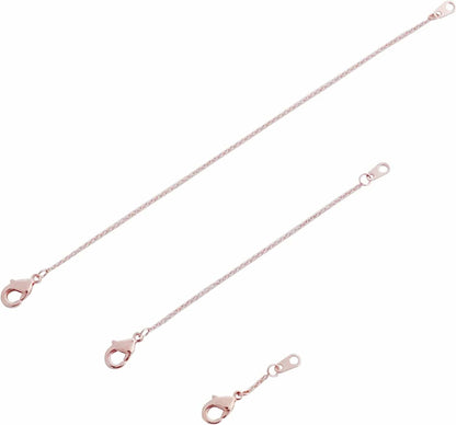 HONEYCAT Delicate Necklace Extender Set 2", 4", 6" or 1", 3", 5" in 18K Gold Plate, 18K Rose Gold Plate, or Silver | Minimalist, Delicate Jewelry Rose Gold - 2", 4", 6"
