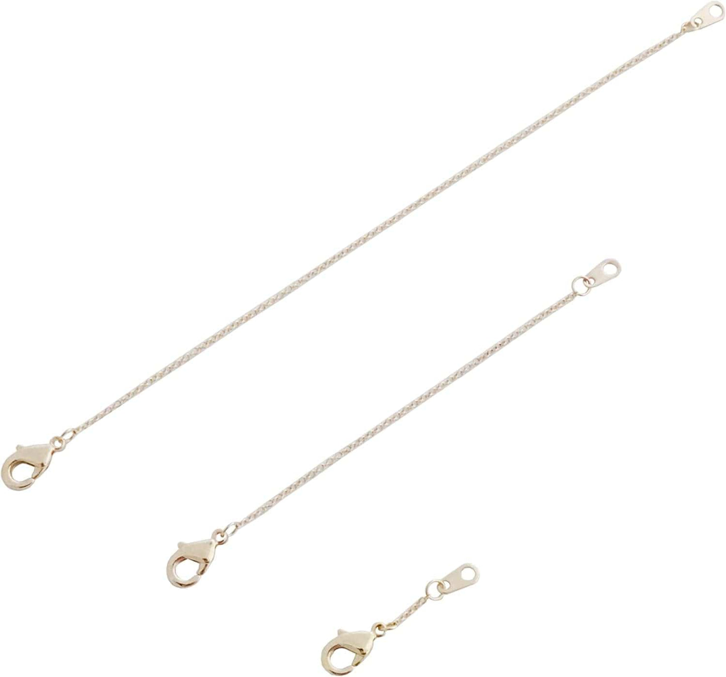 HONEYCAT Delicate Necklace Extender Set 2", 4", 6" or 1", 3", 5" in 18K Gold Plate, 18K Rose Gold Plate, or Silver | Minimalist, Delicate Jewelry Gold - 1", 3", 5"