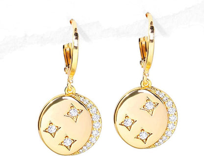 Hoop Earrings for Women Ladies - Y2K Huggie Small Tiny Dangle Hoop Earring with Charm Personalized Cute Multiple Colour Earrings Set Jewelry for Gifts Star Hoop