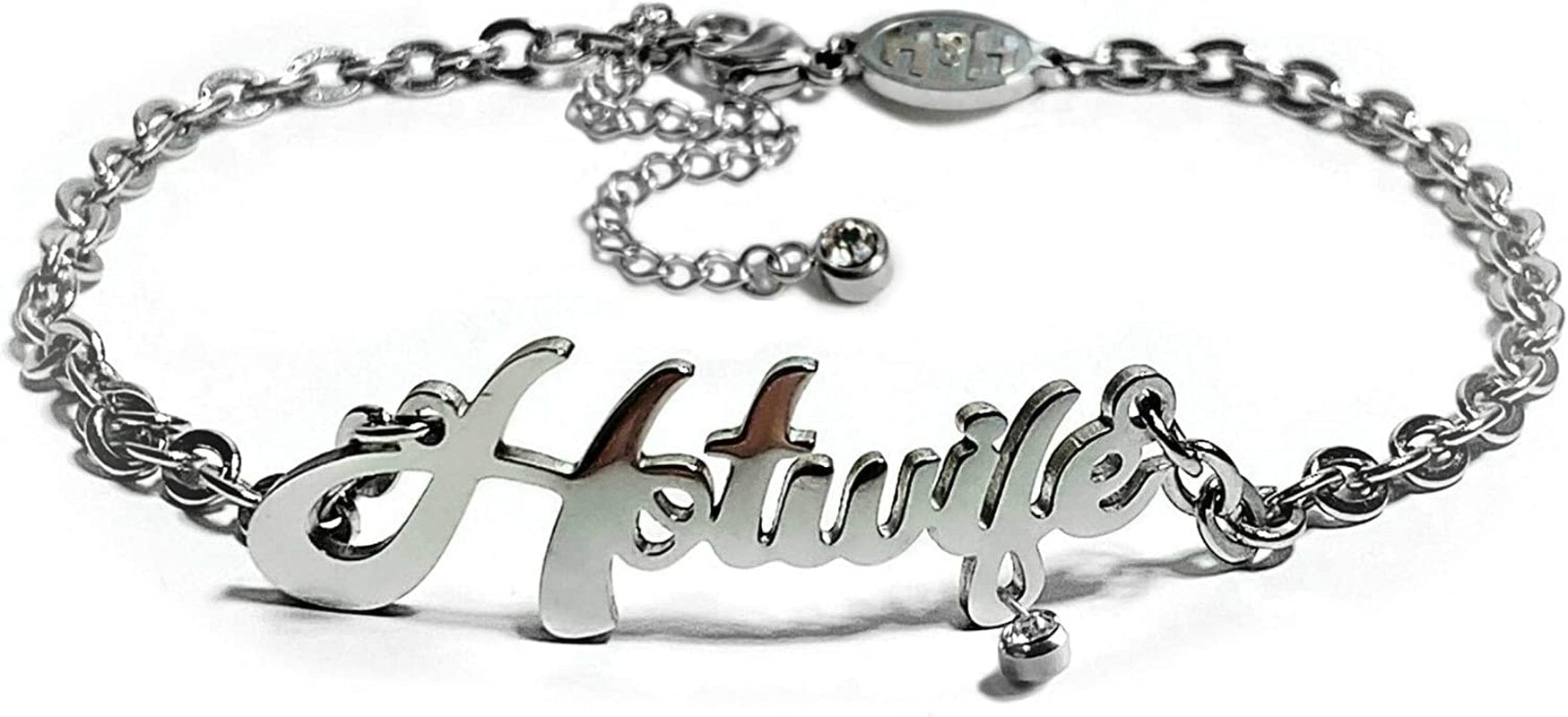 💕 HOTWIFE 💕 Stainless Steel Anklet, Necklace & Bracelet Jewelry - Hot Wife, Queen of Spades, Vixen, Threesome, Naughty, QOS, MFM, Swinger Apparel & Accessories > Jewelry > Anklets His and Hers Intimates HOTWIFE Anklet  
