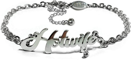 💕 HOTWIFE 💕 Stainless Steel Anklet, Necklace & Bracelet Jewelry - Hot Wife, Queen of Spades, Vixen, Threesome, Naughty, QOS, MFM, Swinger Apparel & Accessories > Jewelry > Anklets His and Hers Intimates HOTWIFE Anklet  