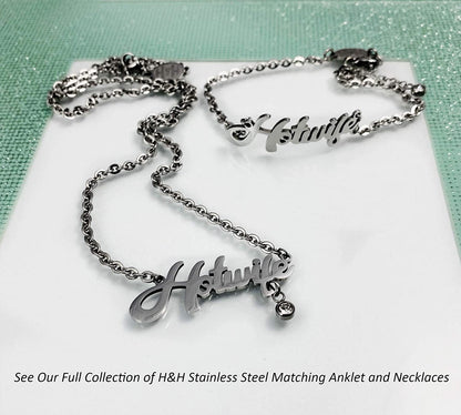 💕 HOTWIFE 💕 Stainless Steel Anklet, Necklace & Bracelet Jewelry - Hot Wife, Queen of Spades, Vixen, Threesome, Naughty, QOS, MFM, Swinger Apparel & Accessories > Jewelry > Anklets His and Hers Intimates   