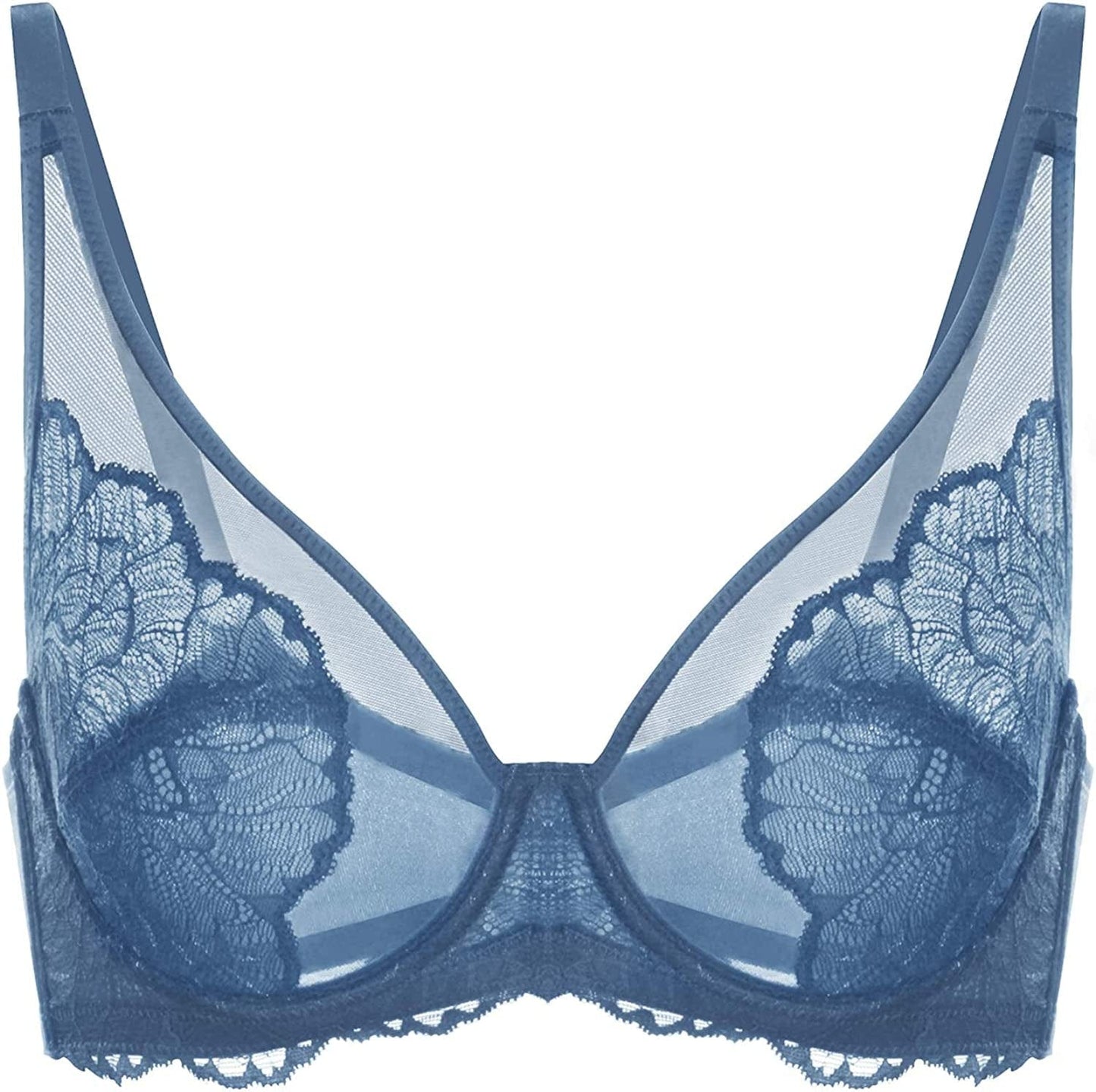 HSIA Minimizer Bra for Women Full Coverage Lace plus Size Compression Bra Unlined Bras with Underwire Dark Blue / 36DDD
