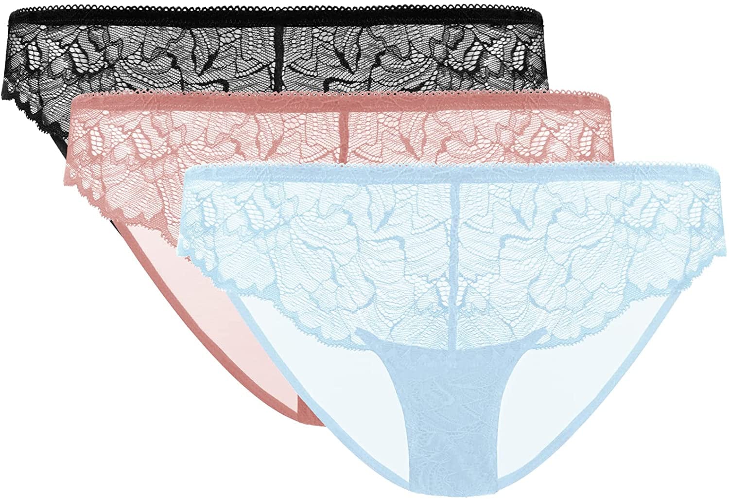 HSIA Minimizer Bra for Women Full Coverage Lace plus Size Compression Bra Unlined Bras with Underwire Panties(black/Storm Blue/Light Coral) / Medium