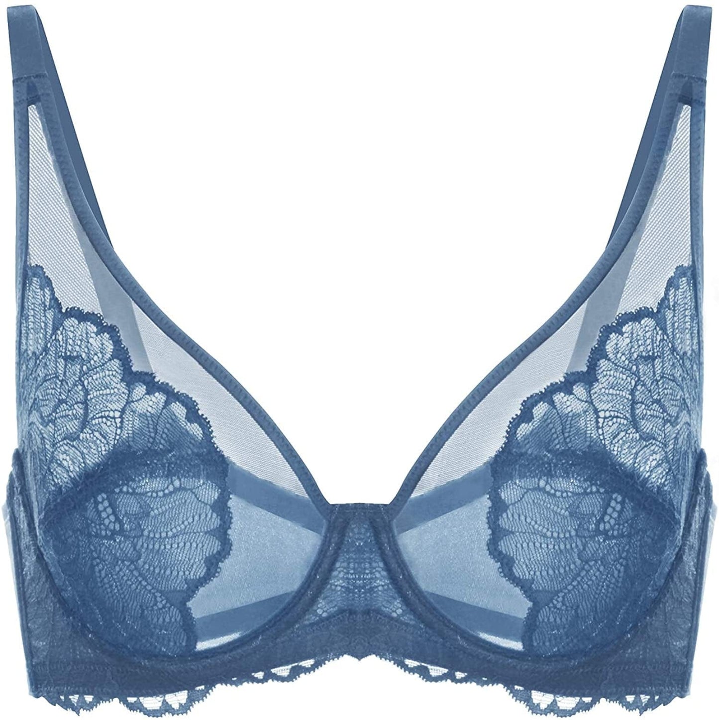 HSIA Minimizer Bra for Women Full Coverage Lace plus Size Compression Bra Unlined Bras with Underwire Dark Blue / 38DDD