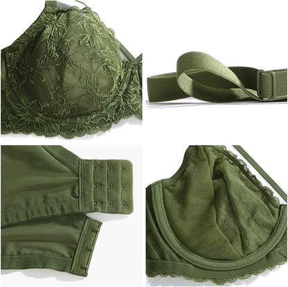 HSIA Minimizer Bra for Women,Unlined Non Padded Lace Sexy plus Size Bras Full Figure