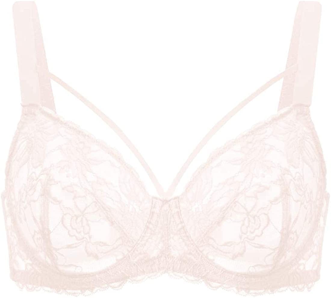 HSIA Minimizer Bra for Women,Unlined Non Padded Lace Sexy plus Size Bras Full Figure Black Bras
