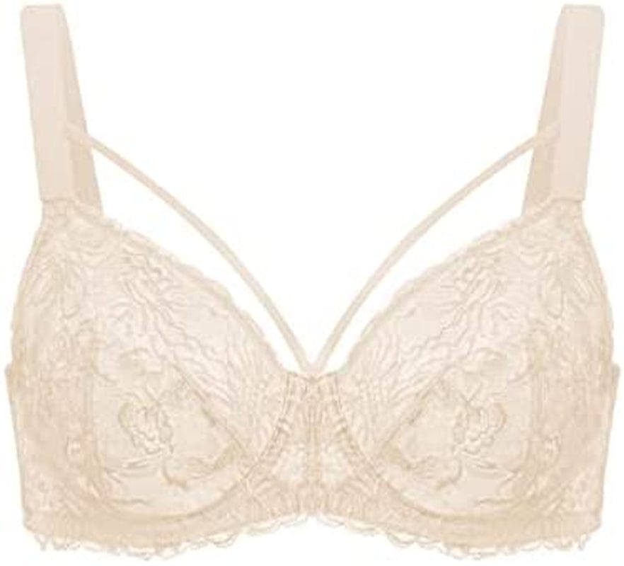 HSIA Minimizer Bra for Women,Unlined Non Padded Lace Sexy plus Size Bras Full Figure Black Bras Light Beige / 38DDD