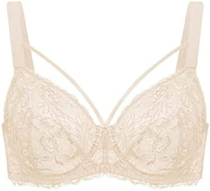 HSIA Minimizer Bra for Women,Unlined Non Padded Lace Sexy plus Size Bras Full Figure Black Bras Light Beige / 38DDD