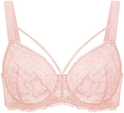 HSIA Minimizer Bra for Women,Unlined Non Padded Lace Sexy plus Size Bras Full Figure Black Bras Blush Pink / 34DD