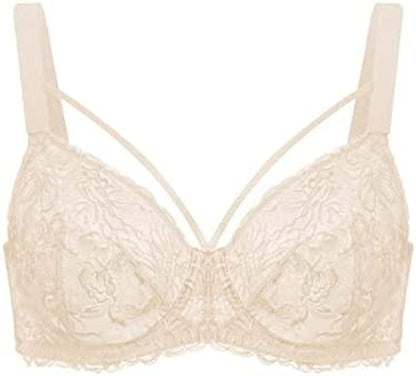 HSIA Minimizer Bra for Women,Unlined Non Padded Lace Sexy plus Size Bras Full Figure Black Bras Light Beige / 38DDD
