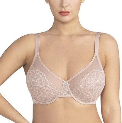 HSIA Minimizer Bras for Women Full Coverage Underwire Bras plus Size,Lifting Lace Bra for Heavy Breast Dark Pink / 38C