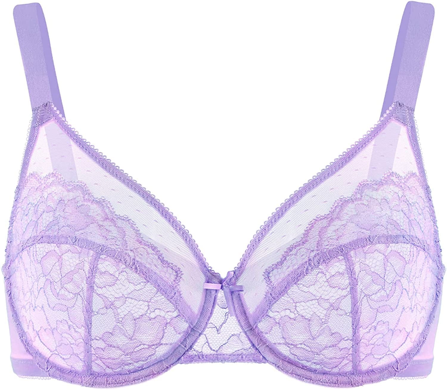 HSIA Minimizer Bras for Women Full Coverage Underwire Bras plus Size,Lifting Lace Bra for Heavy Breast Purple / 40DDD