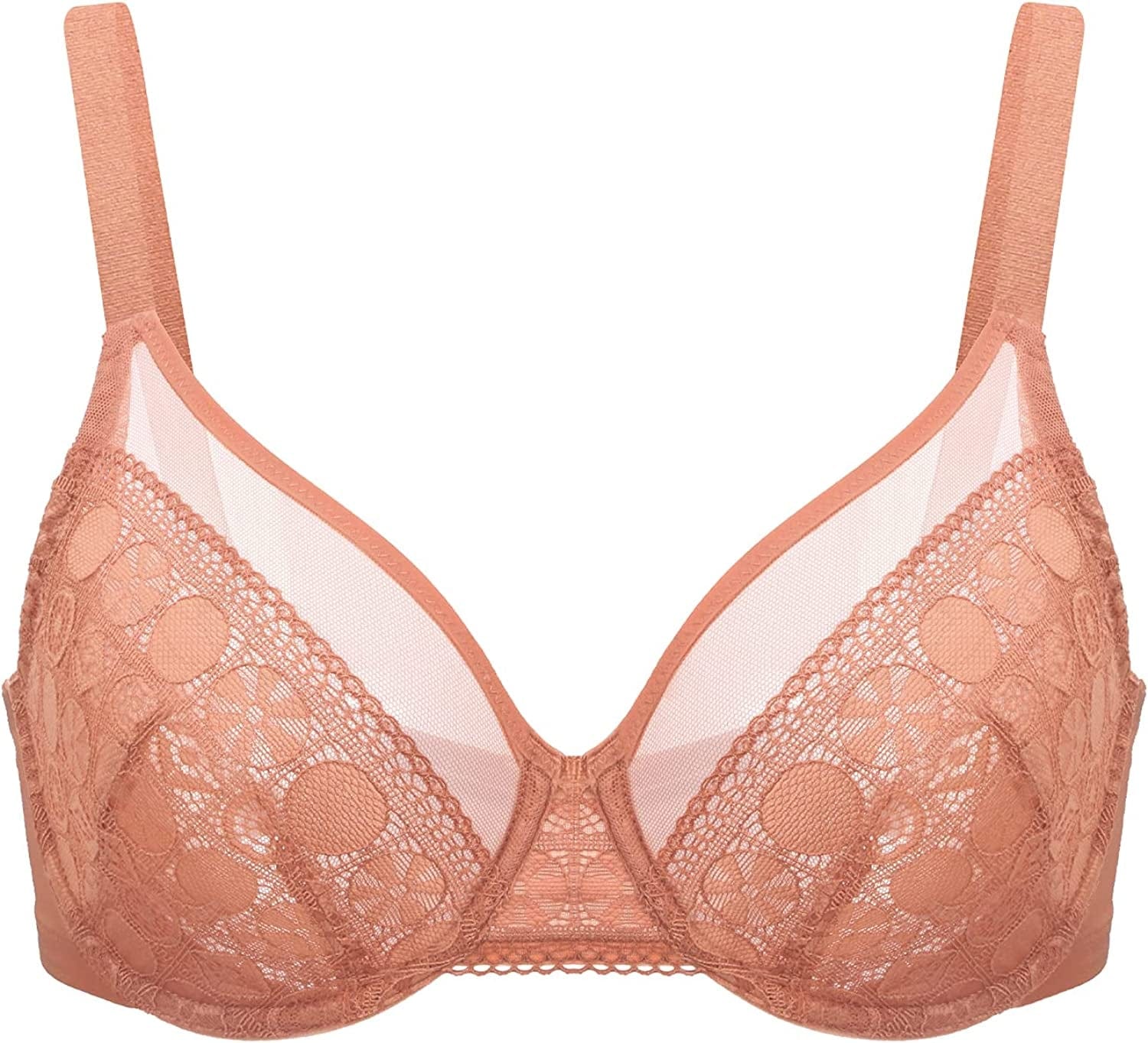 HSIA Minimizer Bras for Women Full Coverage Underwire Bras plus Size,Lifting Lace Bra for Heavy Breast Autumn Glaze / 42D