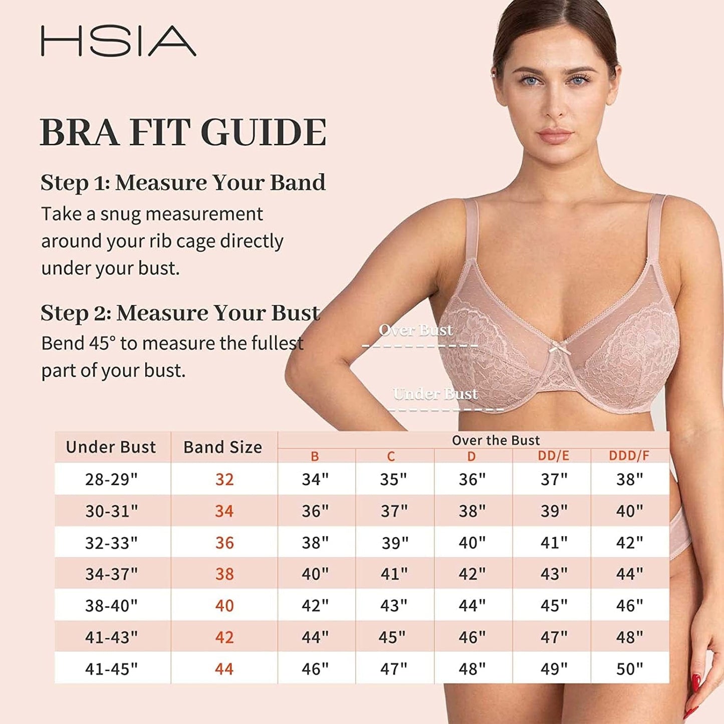 HSIA Minimizer Bras for Women Full Coverage Underwire Bras plus Size,Lifting Lace Bra for Heavy Breast