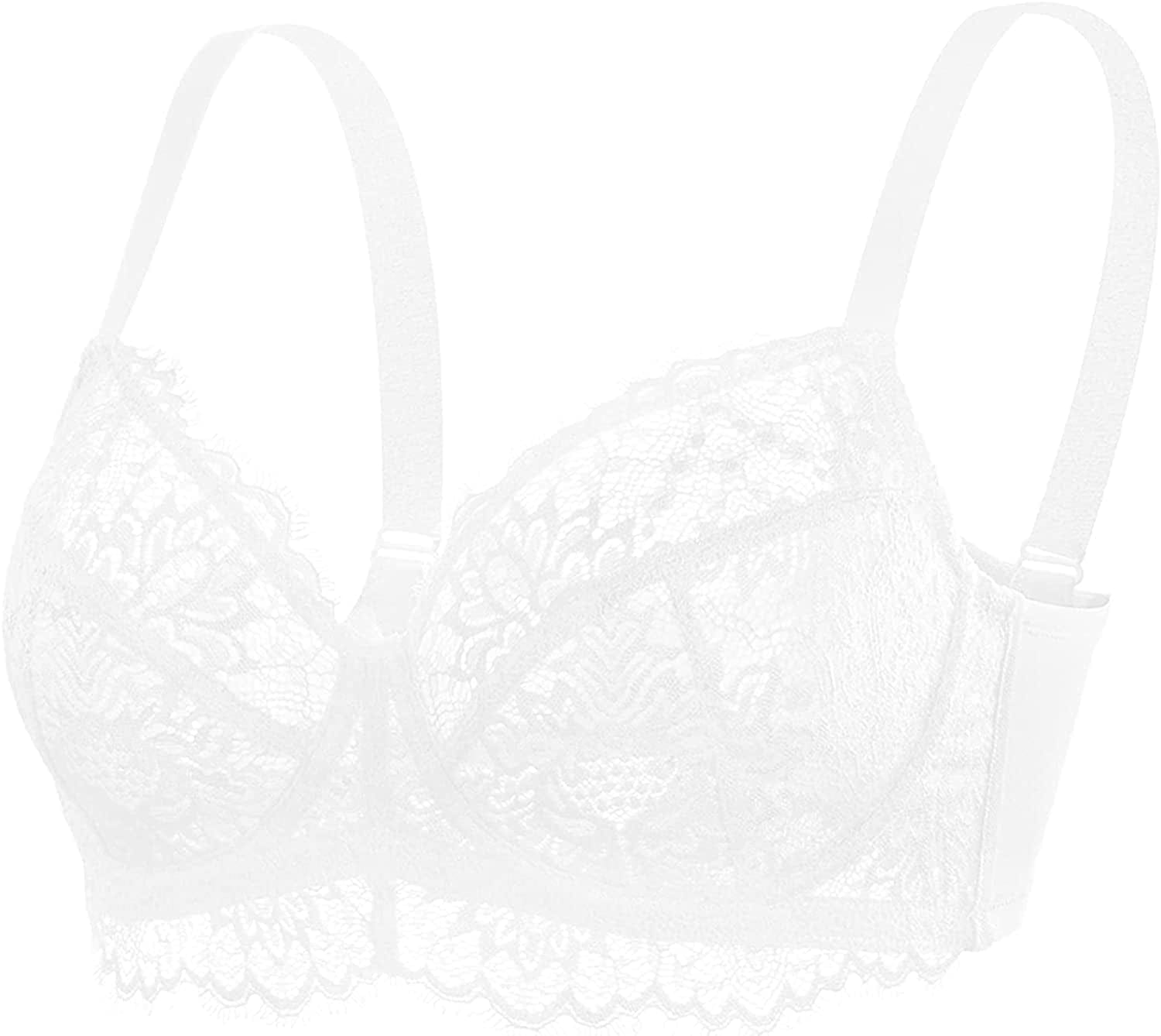 HSIA Women Minimizer Unlined Underwire Bra Full Coverage plus Size Full Figure Unpadded Bras Eyelash Lace Bras