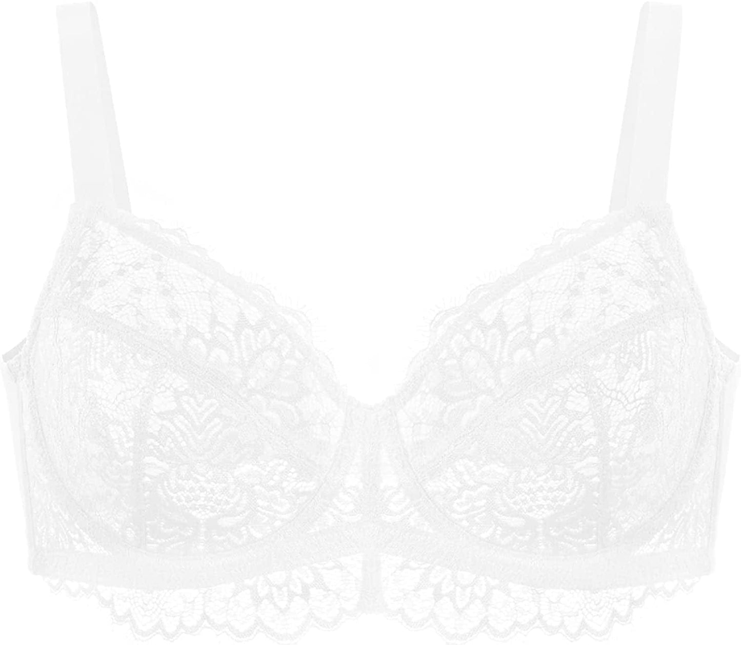 HSIA Women Minimizer Unlined Underwire Bra Full Coverage plus Size Full Figure Unpadded Bras Eyelash Lace Bras