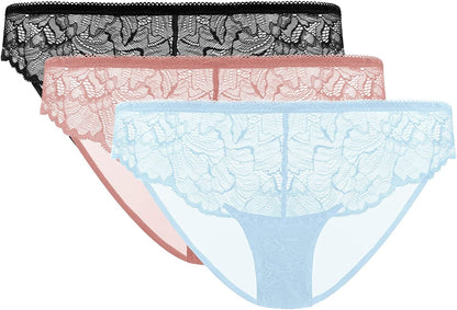 HSIA Women'S Minimizer Bra Unlined Underwire Full Figure Lace Bra plus Size Full Coverage Unpadded Bra Panties(black/Storm Blue/Light Coral) / Small