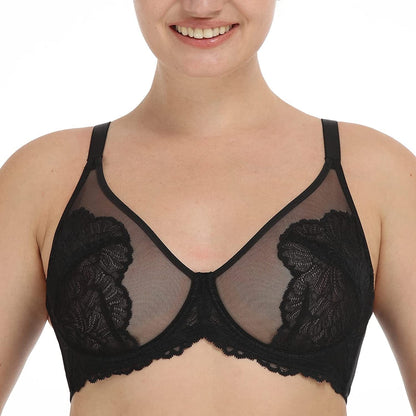 HSIA Women'S Minimizer Bra Unlined Underwire Full Figure Lace Bra plus Size Full Coverage Unpadded Bra Black / 40I
