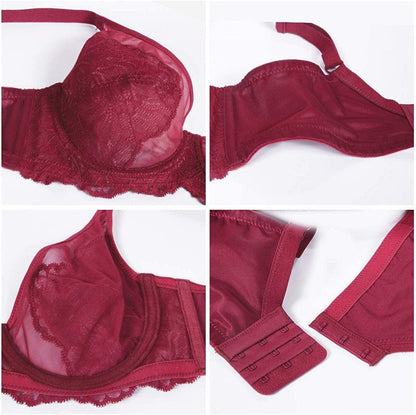 HSIA Women'S Minimizer Bra Unlined Underwire Full Figure Lace Bra plus Size Full Coverage Unpadded Bra