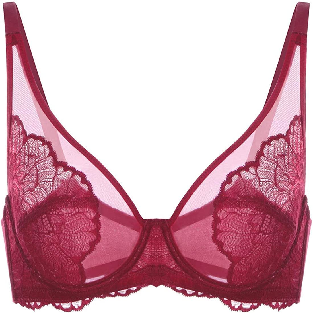 HSIA Women'S Minimizer Bra Unlined Underwire Full Figure Lace Bra plus Size Full Coverage Unpadded Bra