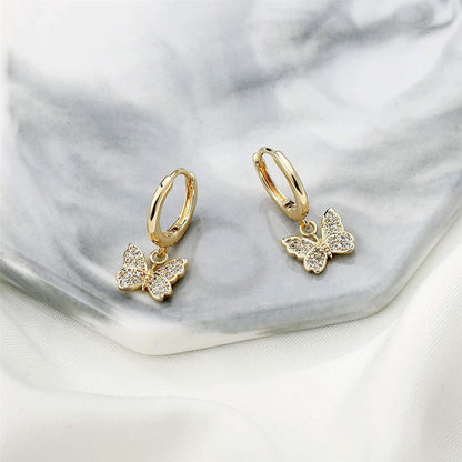Huggie Hoop Earrings for Women, S925 Sterling Silver Post 14K Gold Plated Evil Eye Star Butterfly Spike Cross Hoop Dangle Small Hoop Huggie Earrings Minimalist Hypoallergenic Jewelry Gifts for Women