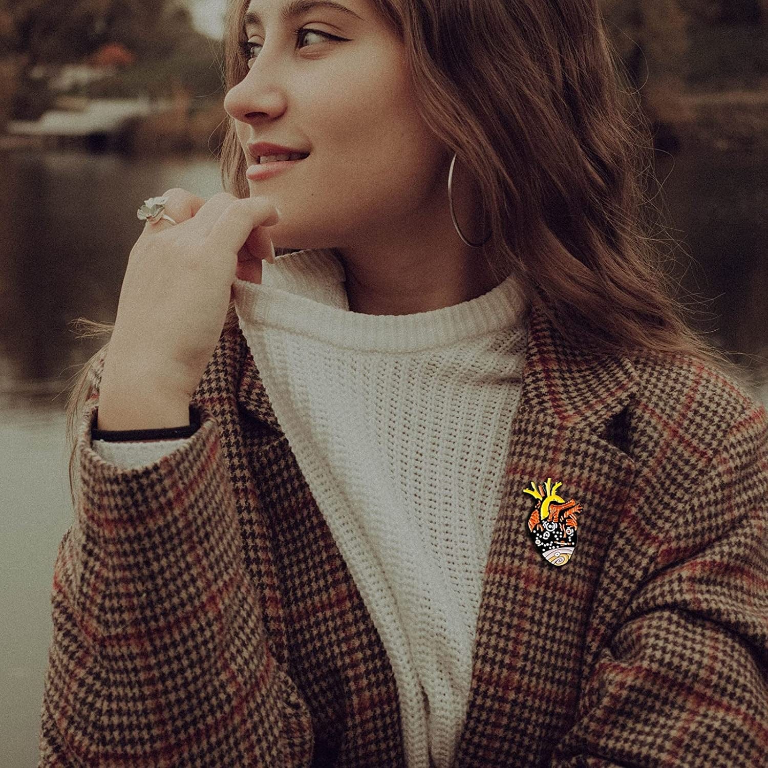 Human Lapel Clothes Bag Pins Brooches Enamel Brooch Creative Heart Pins Brooch Mocking (Multicolor, One Size) Multicolor / One Size