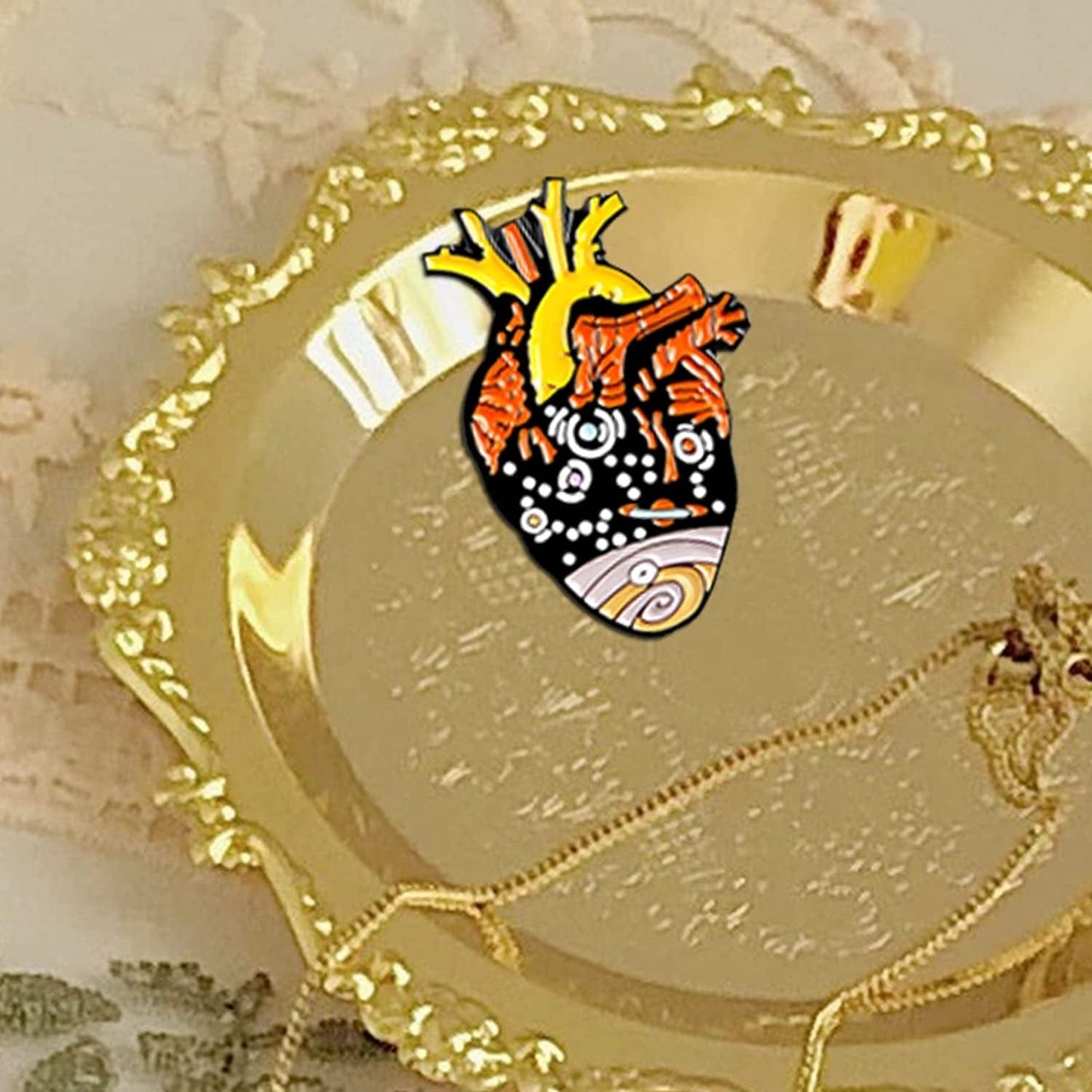 Human Lapel Clothes Bag Pins Brooches Enamel Brooch Creative Heart Pins Brooch Mocking (Multicolor, One Size) Multicolor / One Size