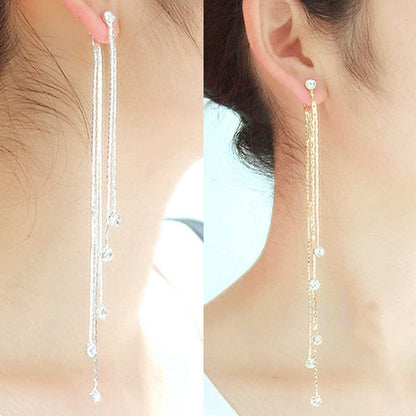 Hummingbird Threader Earrings Rhinestone Chain Tassel Earring Lady Earchain Jewelry Fashionable Earrings Dangling Women Girls Christmas Birthday Gifts Q30 / One Size