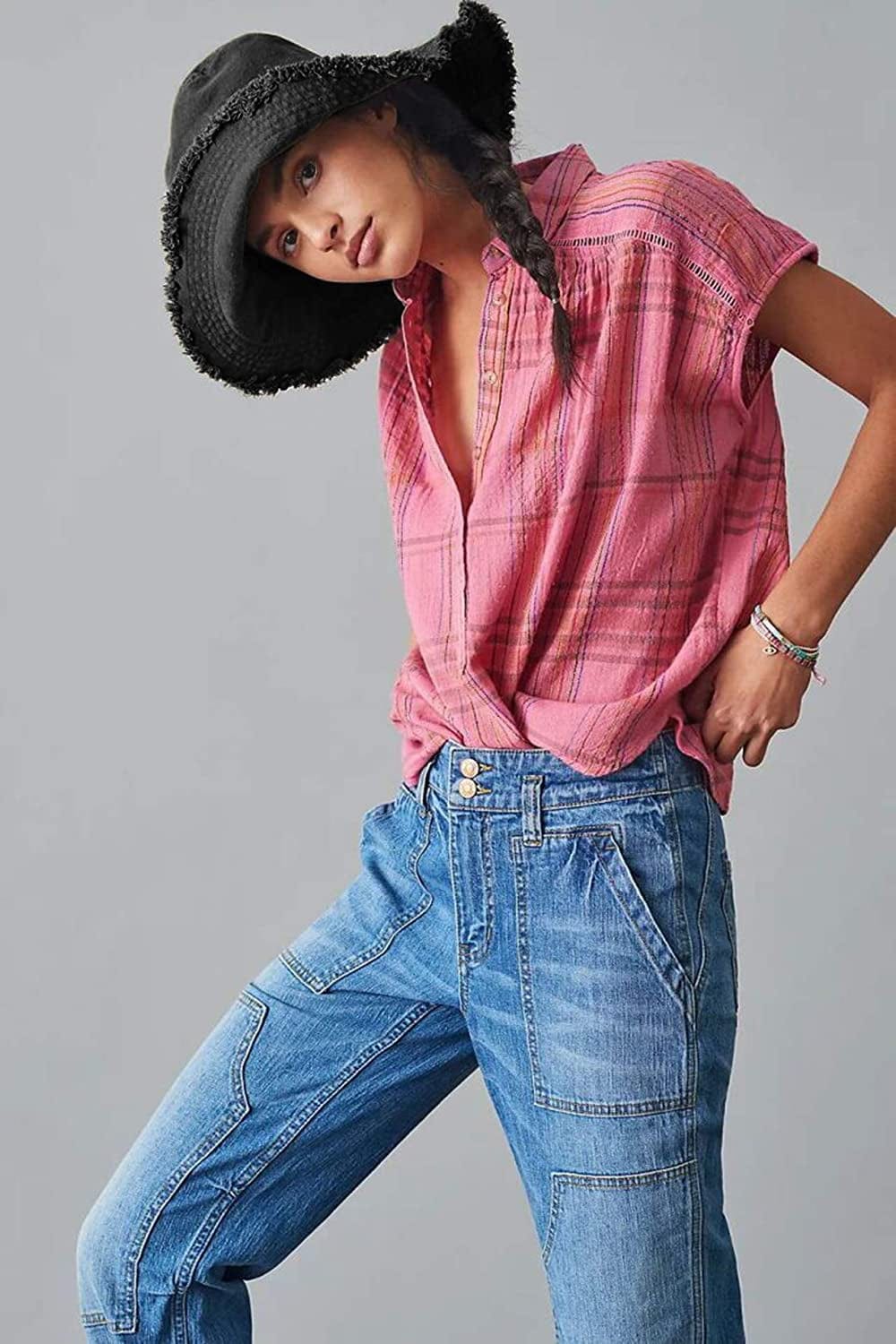 HZEYN Bucket Hats for Women Wide Brim Summer Travel Packable Cotton Bucket Beach Sun Hat UPF 50+ Apparel & Accessories > Clothing Accessories > Hats HZEYN   