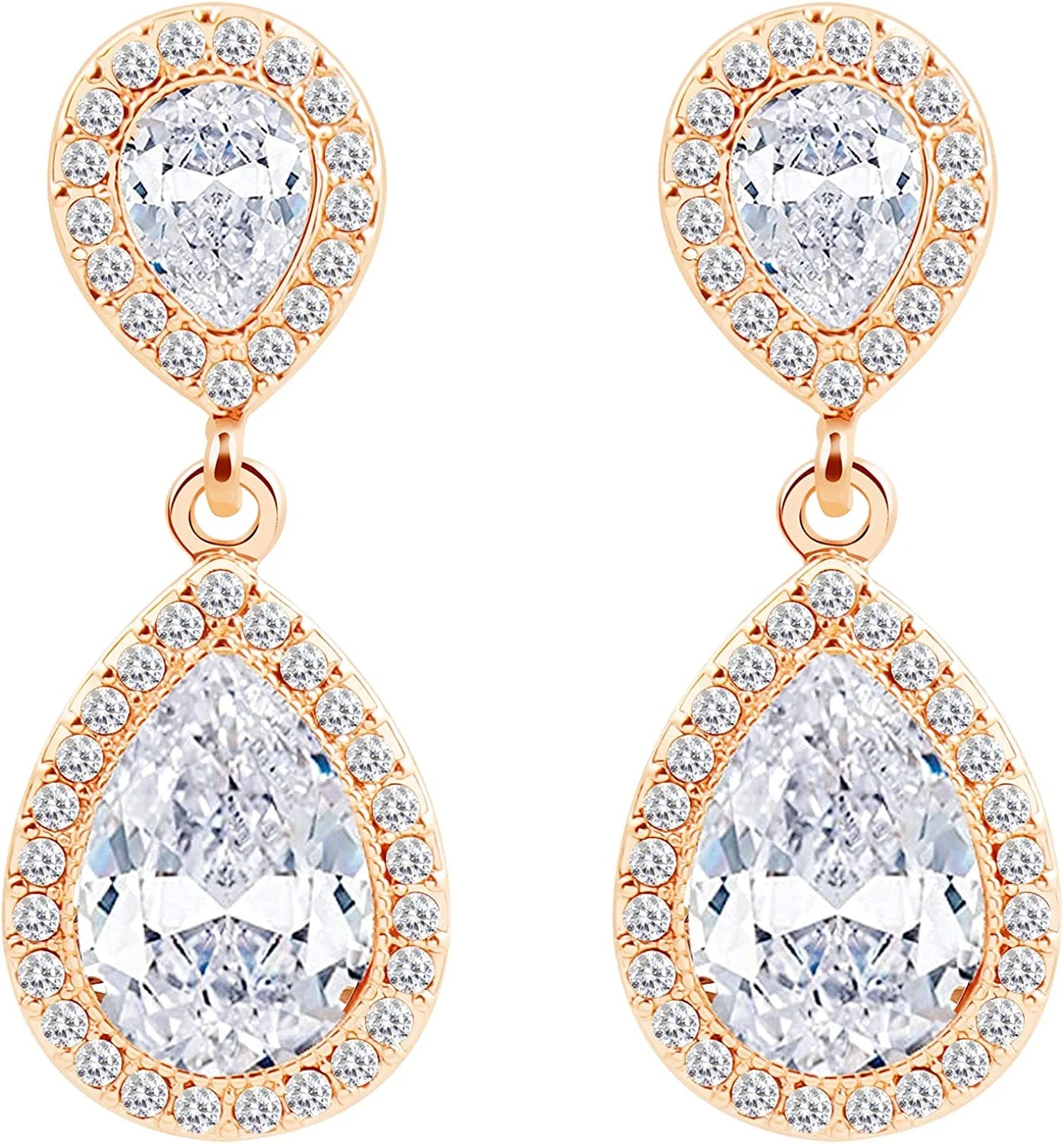 I Can'T Say"I Do" without You | 1 4 6 8 Sets Bridesmaid Jewelry Sets for Women Girls 14K Gold or Rose Gold Plated Teardrop Dangle Earring for Wedding Gifts ONE PAIR GOLD