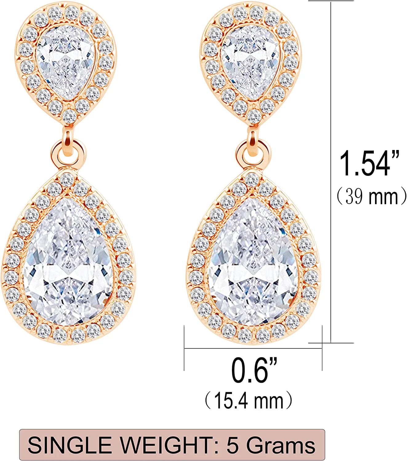 I Can'T Say"I Do" without You | 1 4 6 8 Sets Bridesmaid Jewelry Sets for Women Girls 14K Gold or Rose Gold Plated Teardrop Dangle Earring for Wedding Gifts