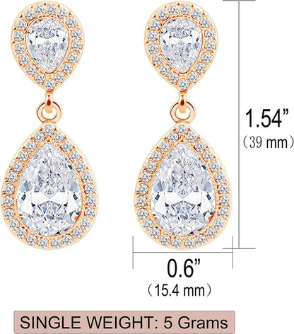 I Can'T Say"I Do" without You | 1 4 6 8 Sets Bridesmaid Jewelry Sets for Women Girls 14K Gold or Rose Gold Plated Teardrop Dangle Earring for Wedding Gifts