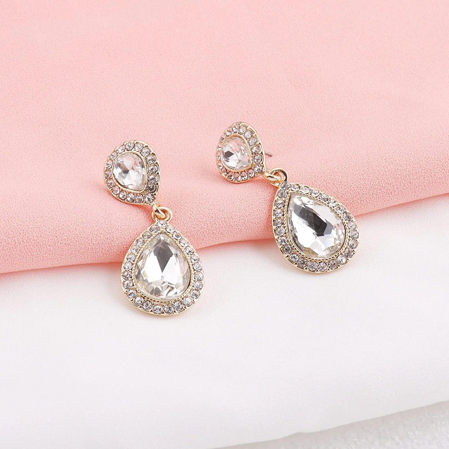 I Can'T Say"I Do" without You | 1 4 6 8 Sets Bridesmaid Jewelry Sets for Women Girls 14K Gold or Rose Gold Plated Teardrop Dangle Earring for Wedding Gifts