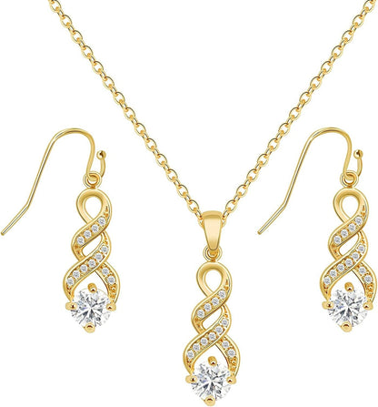 I Can'T Say"I Do" without You | 1 4 6 8 Sets Bridesmaid Jewelry Sets for Women Girls 18K Gold or Rose Gold Plated Cubic Zirconia Necklace and Earring Set for Wedding Gifts FOUR SETS GOLD