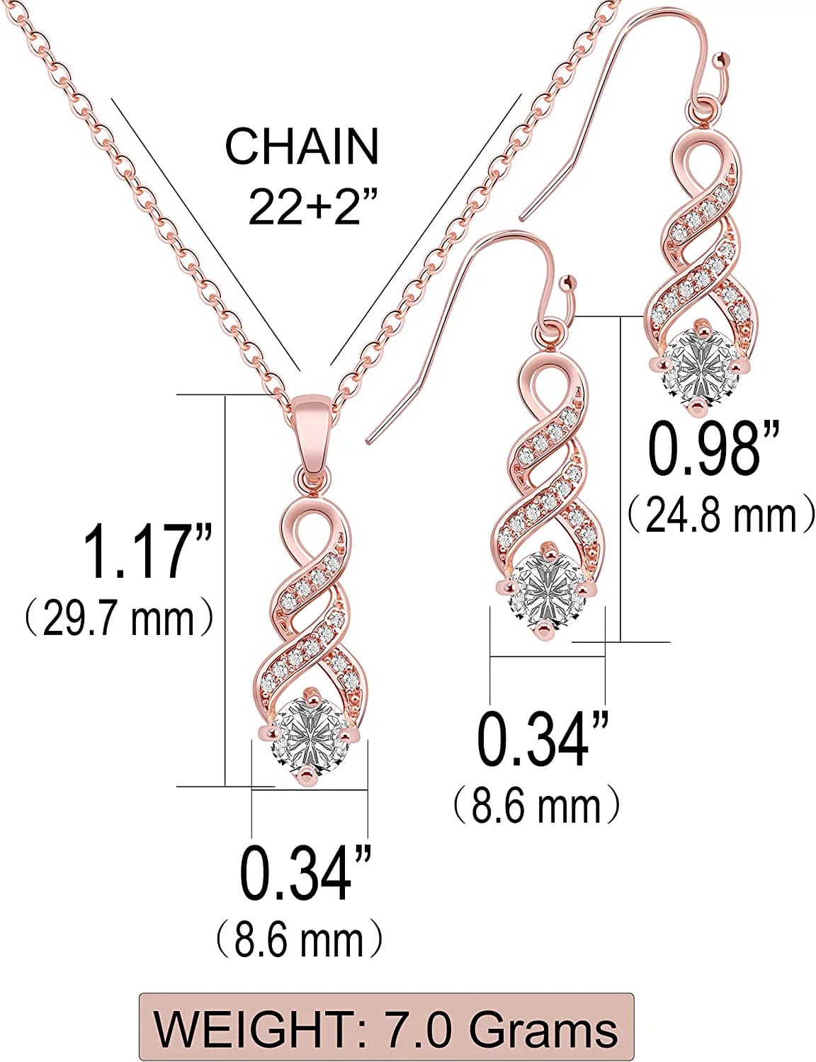 I Can'T Say"I Do" without You | 1 4 6 8 Sets Bridesmaid Jewelry Sets for Women Girls 18K Gold or Rose Gold Plated Cubic Zirconia Necklace and Earring Set for Wedding Gifts