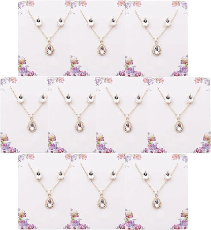 I Can'T Say"I Do" without You | 1-4-6-8 Sets Bridesmaid Jewelry Sets for Women Girls 18K Gold/Rose Gold/Silver Plated Necklace and Earring Set for Wedding Gifts 10 SETS GOLD WHITE