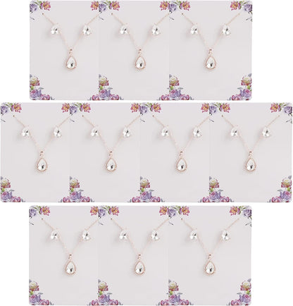 I Can'T Say"I Do" without You | 1-4-6-8 Sets Bridesmaid Jewelry Sets for Women Girls 18K Gold/Rose Gold/Silver Plated Necklace and Earring Set for Wedding Gifts 10 SETS ROSE GOLD WHITE