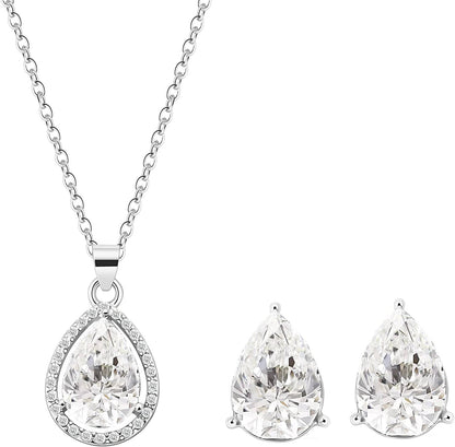 I Can'T Say"I Do" without You | 1-4-6-8 Sets Bridesmaid Jewelry Sets for Women Girls 18K Gold/Rose Gold/Silver Plated Necklace and Earring Set for Wedding Gifts FOUR SETS SILVER(BOX)