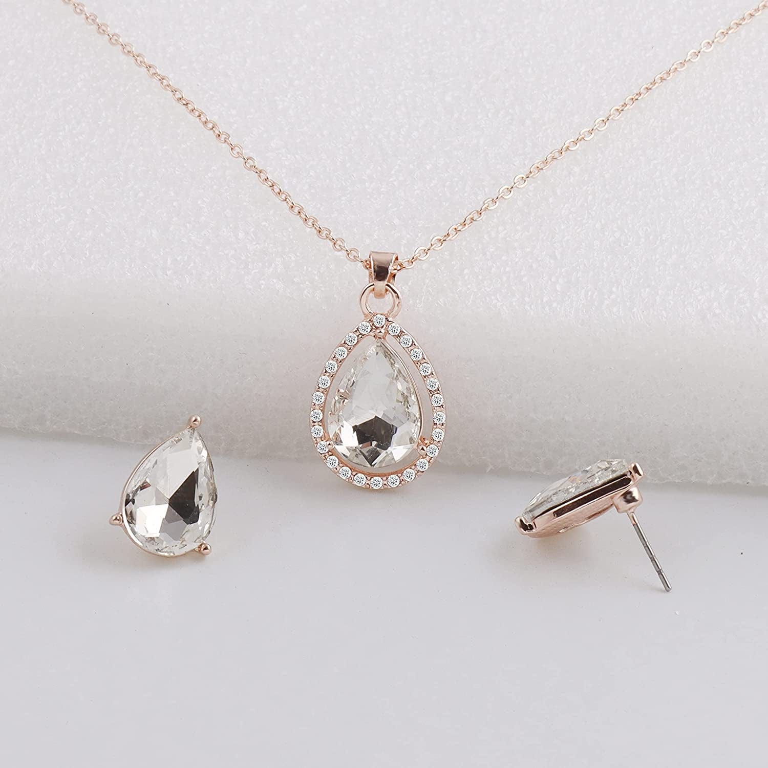 I Can'T Say"I Do" without You | 1-4-6-8 Sets Bridesmaid Jewelry Sets for Women Girls 18K Gold/Rose Gold/Silver Plated Necklace and Earring Set for Wedding Gifts