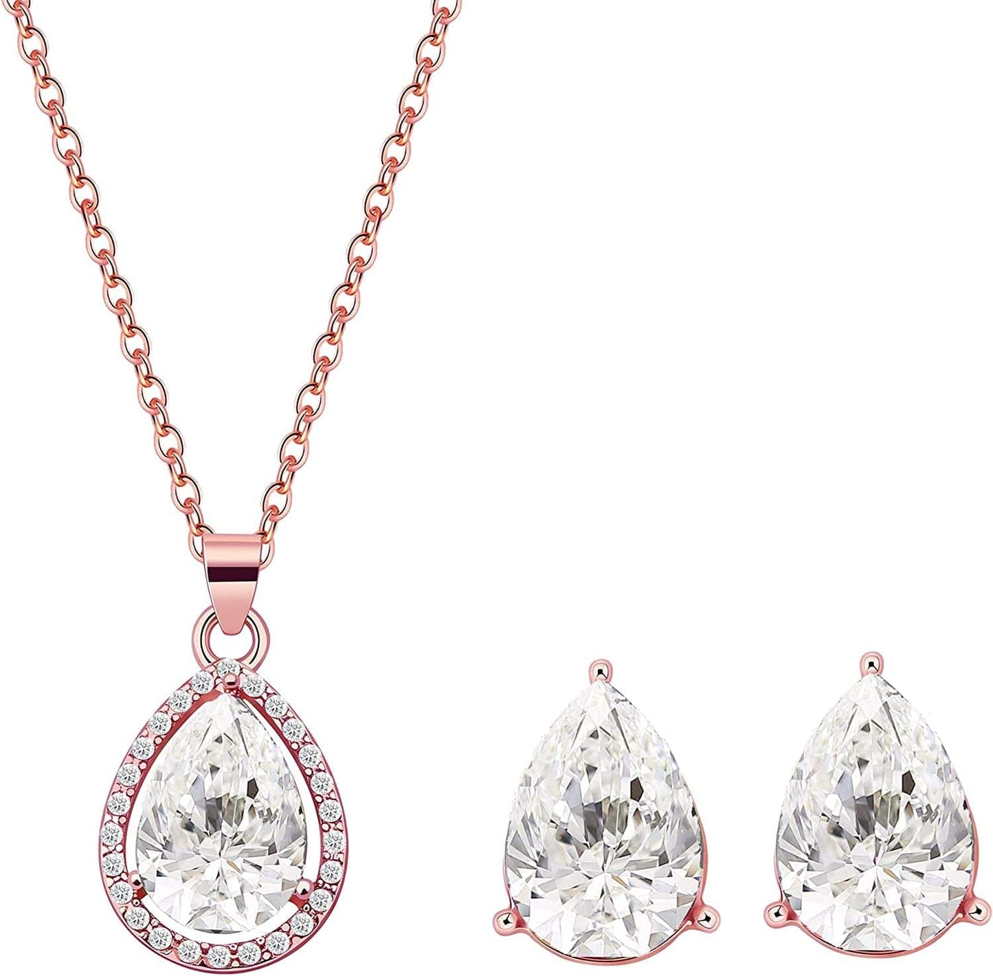 I Can'T Say"I Do" without You | 1-4-6-8 Sets Bridesmaid Jewelry Sets for Women Girls 18K Gold/Rose Gold/Silver Plated Necklace and Earring Set for Wedding Gifts
