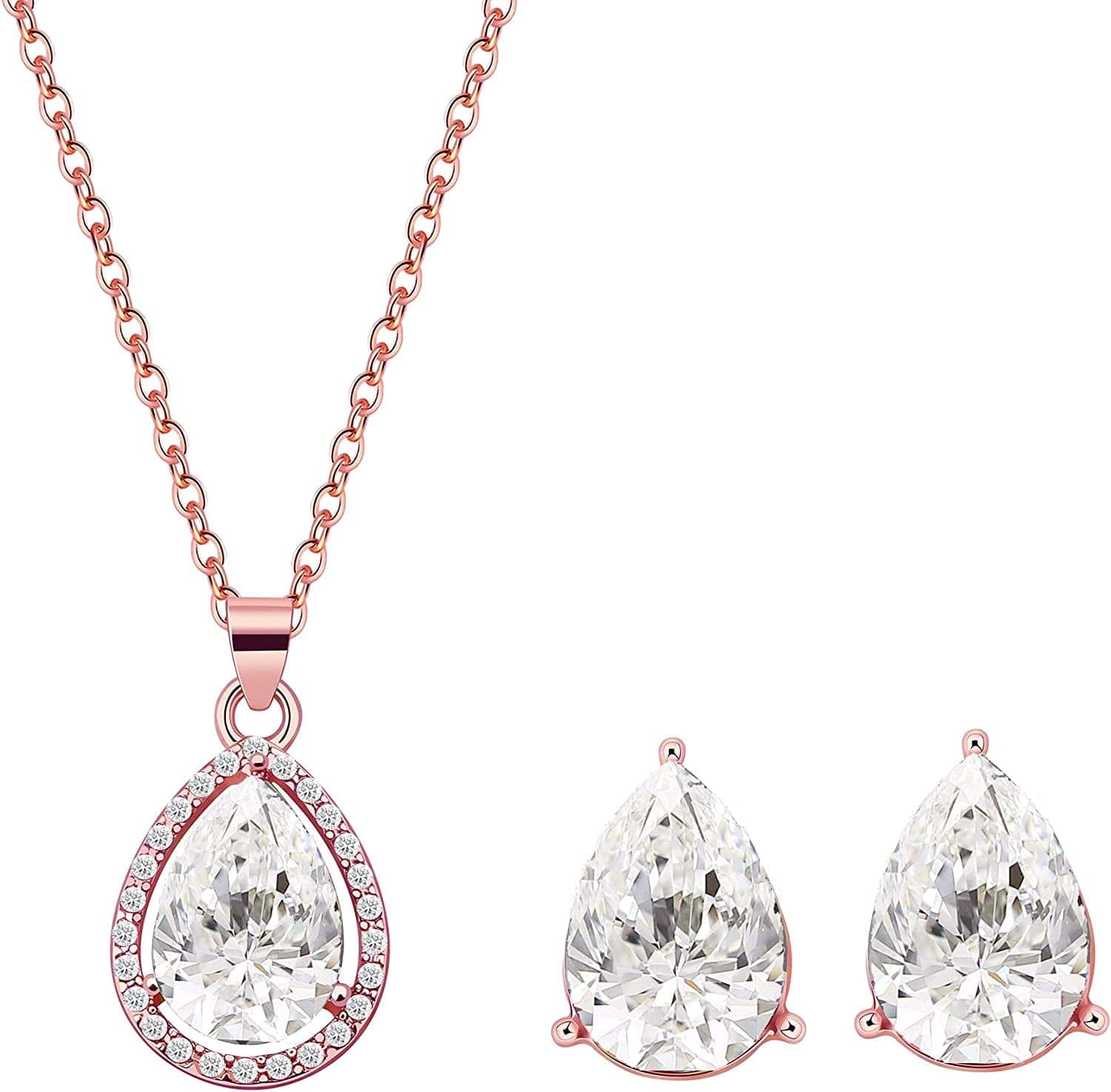 I Can'T Say"I Do" without You | 1-4-6-8 Sets Bridesmaid Jewelry Sets for Women Girls 18K Gold/Rose Gold/Silver Plated Necklace and Earring Set for Wedding Gifts