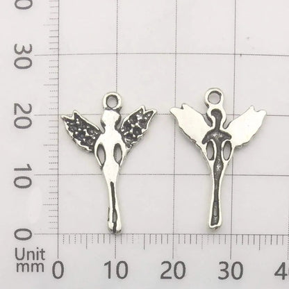 Ilovediybeads 100G (66Pcs) Craft Supplies Antique Silver Wings Angel Fairy Charms Pendants for Crafting, Jewelry Findings Making Accessory for DIY Necklace Bracelet (M151)