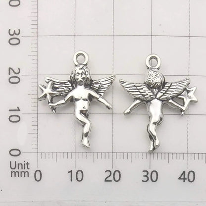 Ilovediybeads 100G (66Pcs) Craft Supplies Antique Silver Wings Angel Fairy Charms Pendants for Crafting, Jewelry Findings Making Accessory for DIY Necklace Bracelet (M151)